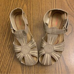 💜💜Lostis Tan Leather Sandals.                Size 38 Euro